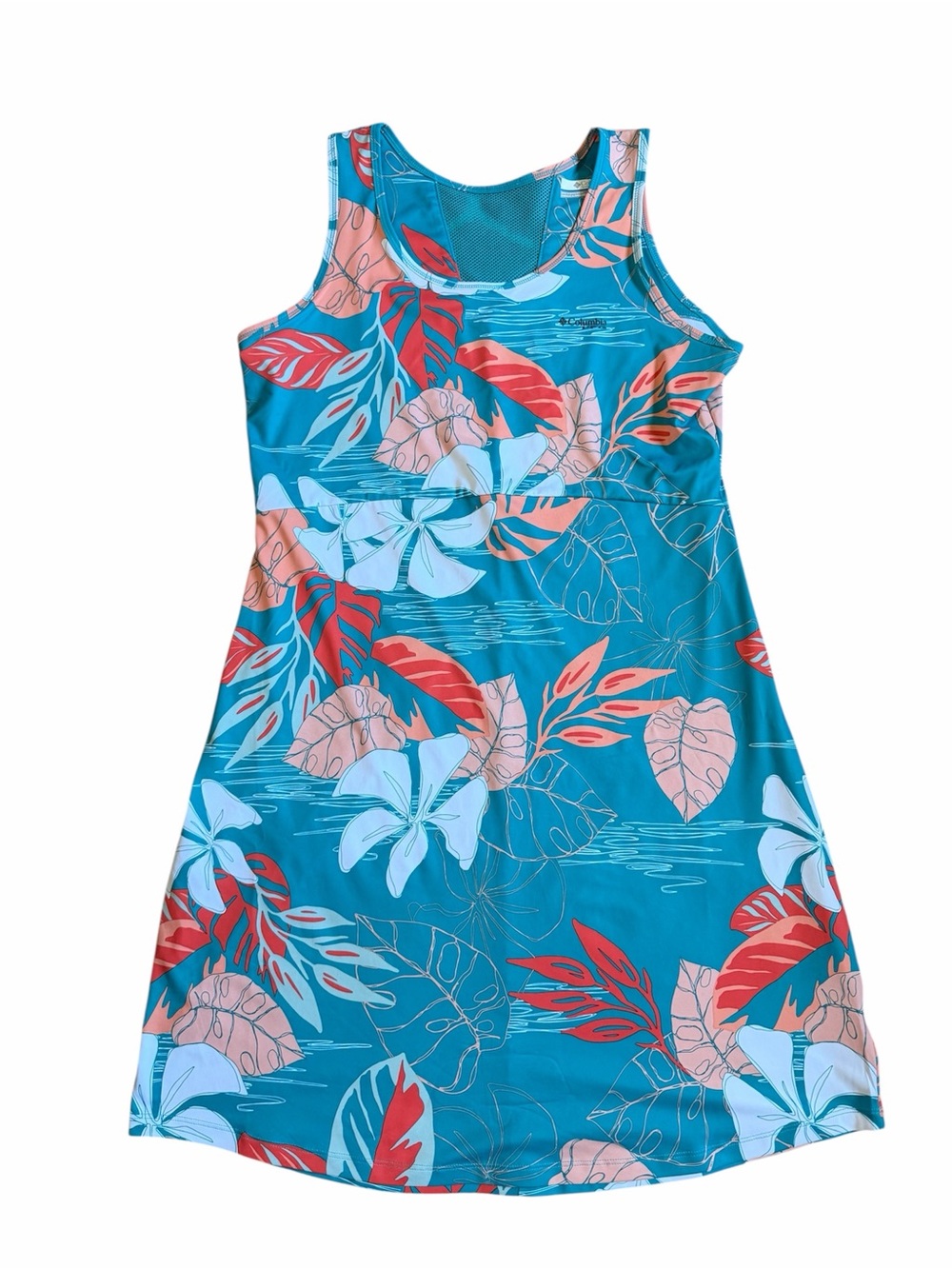 Columbia Freezer lll PFG Tropical Teal Floral Fishing Activewear Dress US L